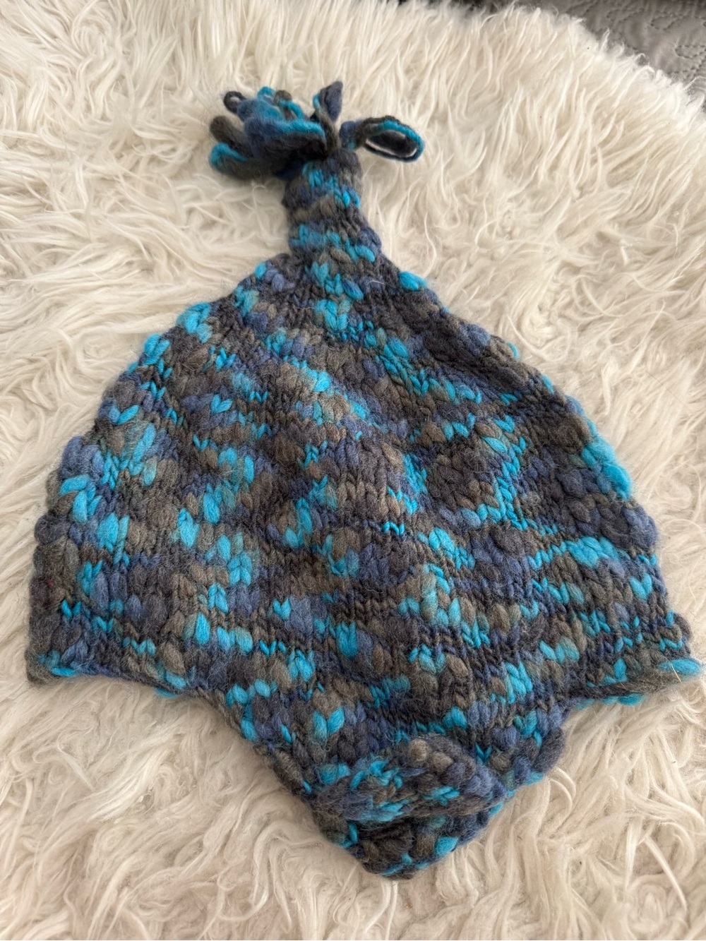 NWT GAP Turquoise Blend Wool Earflap Beanie Hat